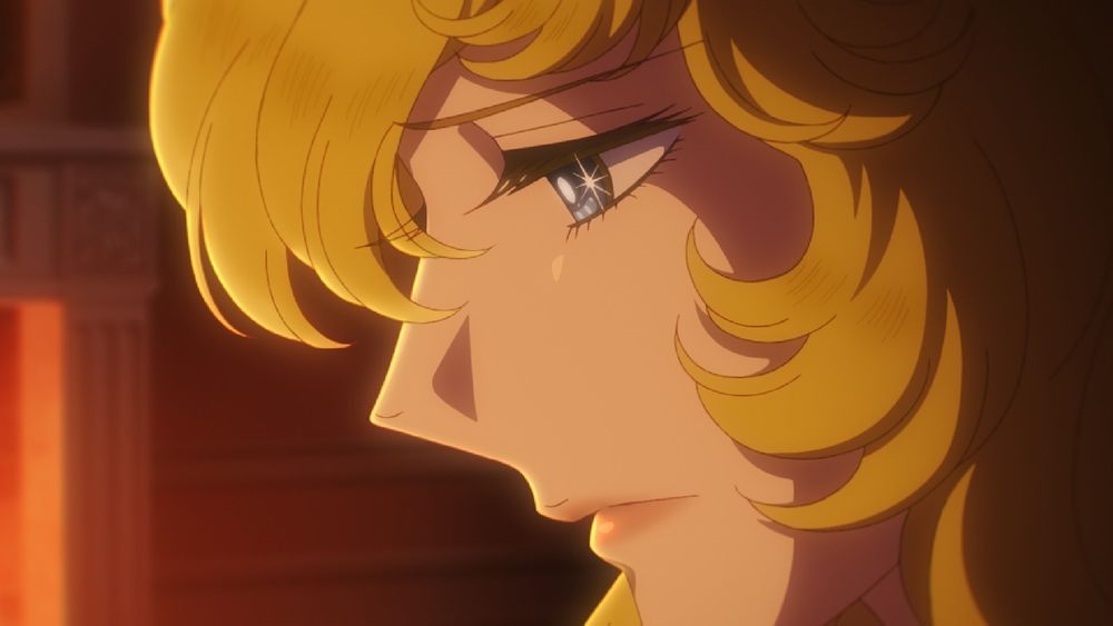 A stunning still from The Rose of Versailles featuring Oscar François de Jarjayes