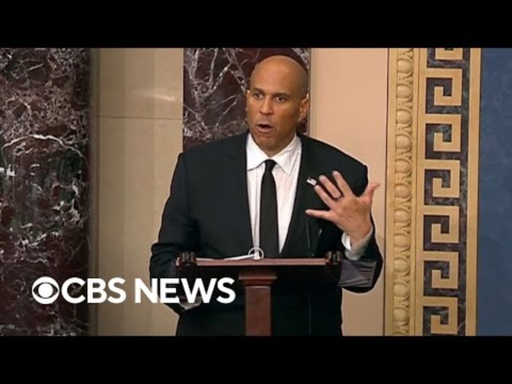 Watch Live: Cory Booker delivers marathon speech on Senate floor | CBS News