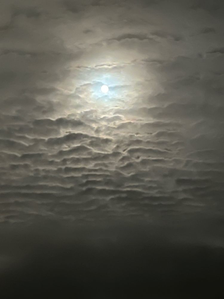 Bright moon and clouds