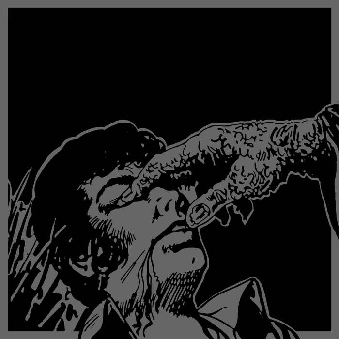 Cover art of Couch Slut's 2024 album You Could Do It Tonight,  where a blistered hand sticks it's index finger into some guy's eyeball