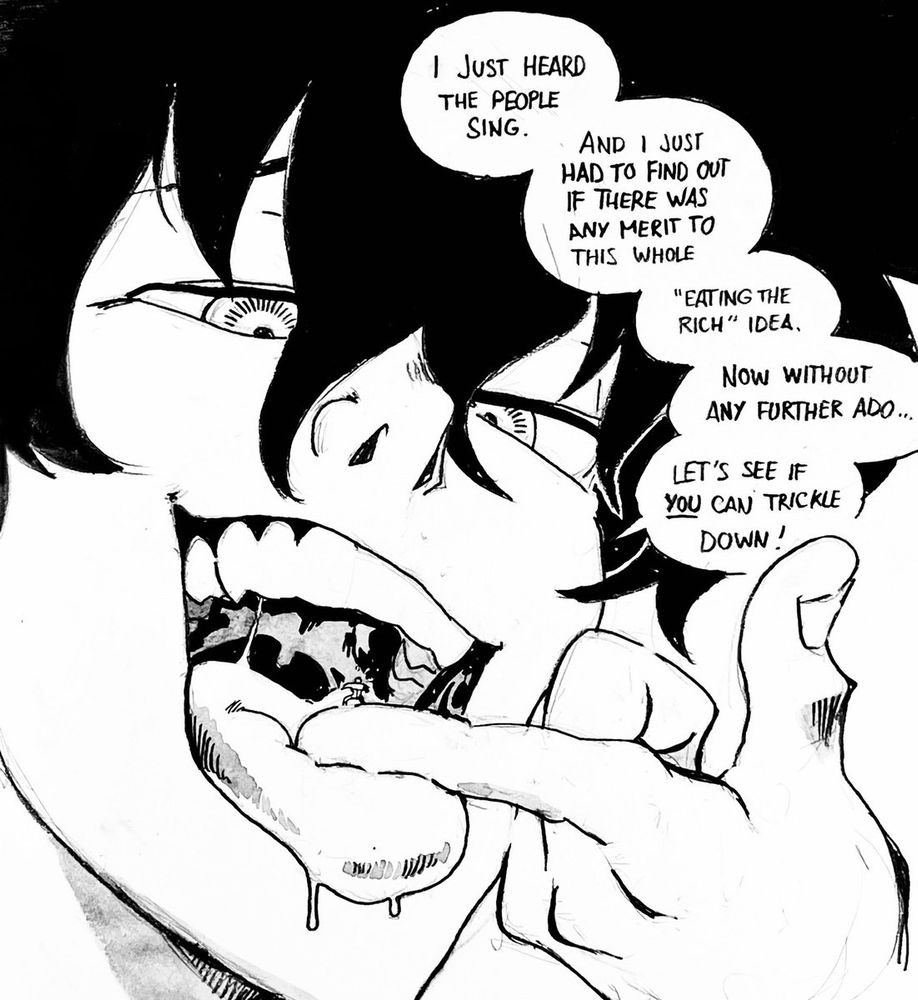 Before opening her mouth wide, welcoming him inside.