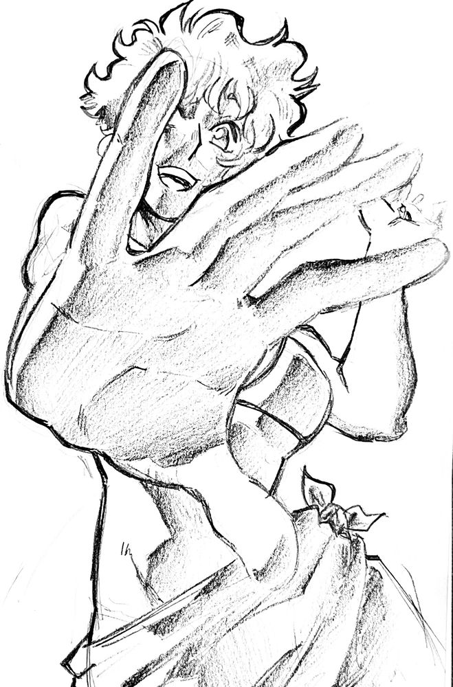 POV on Juliette, extending her hand toward the viewer, ready to grab.