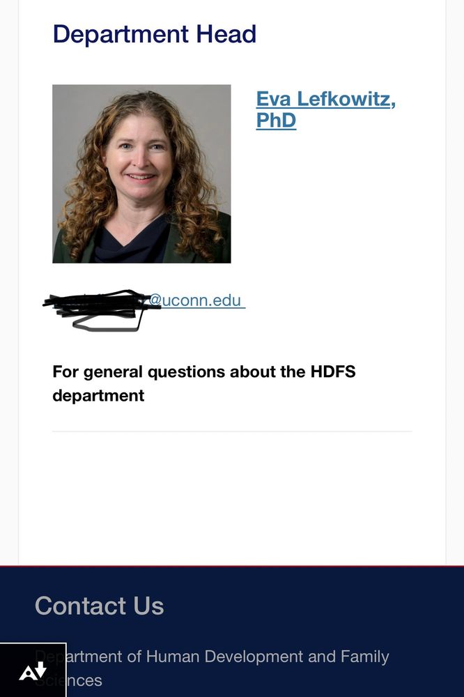 Photo of Eva lefkowitz with text that reads department head 