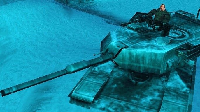 Vulcan Raven de MGS1 dans son tank mais sa tête est remplacée par Benoît Hamon qu'on voit à peine, en tout petit.