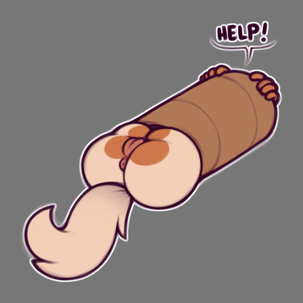 Coco the Ferret stuck on a paper roll tube