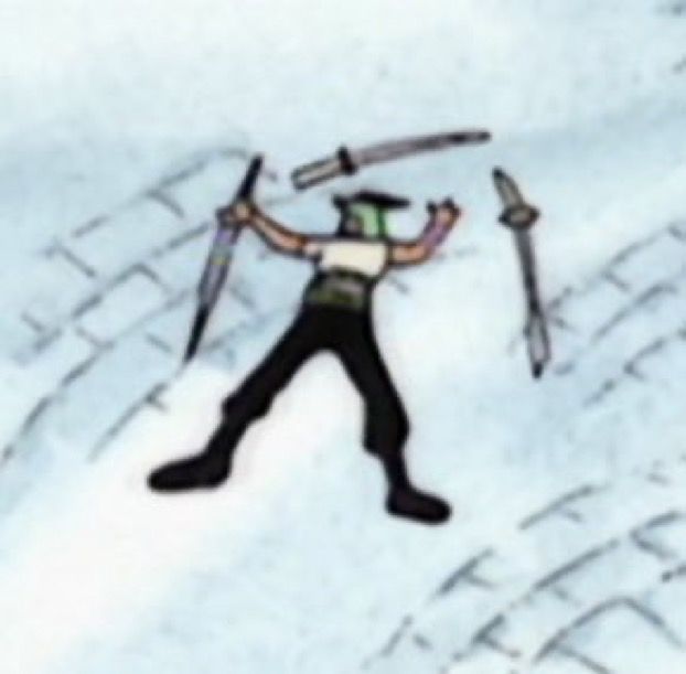 low res zoro passed out on the ground