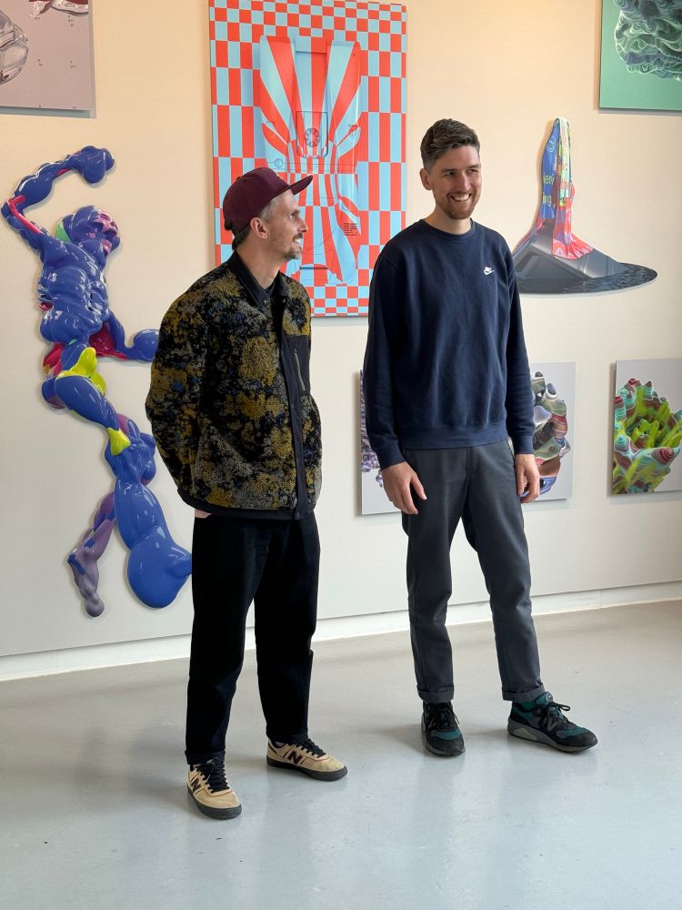 Opening of our exhibition, 3 Eyed Manifest… at KEVN in Eindhoven.

Peter on the left and Floris on the right.