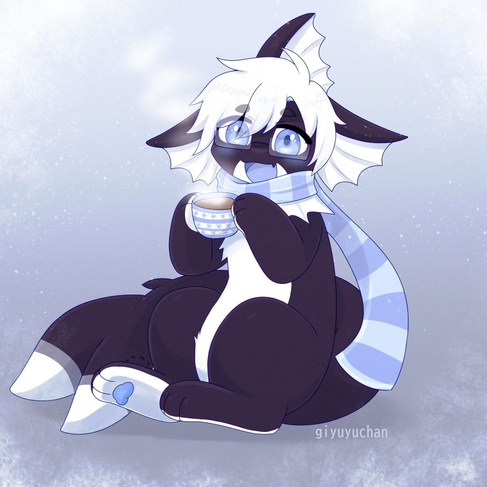 Art of Linus in a scarf holding a warm drink by Giyuyuchan from Sylveon 