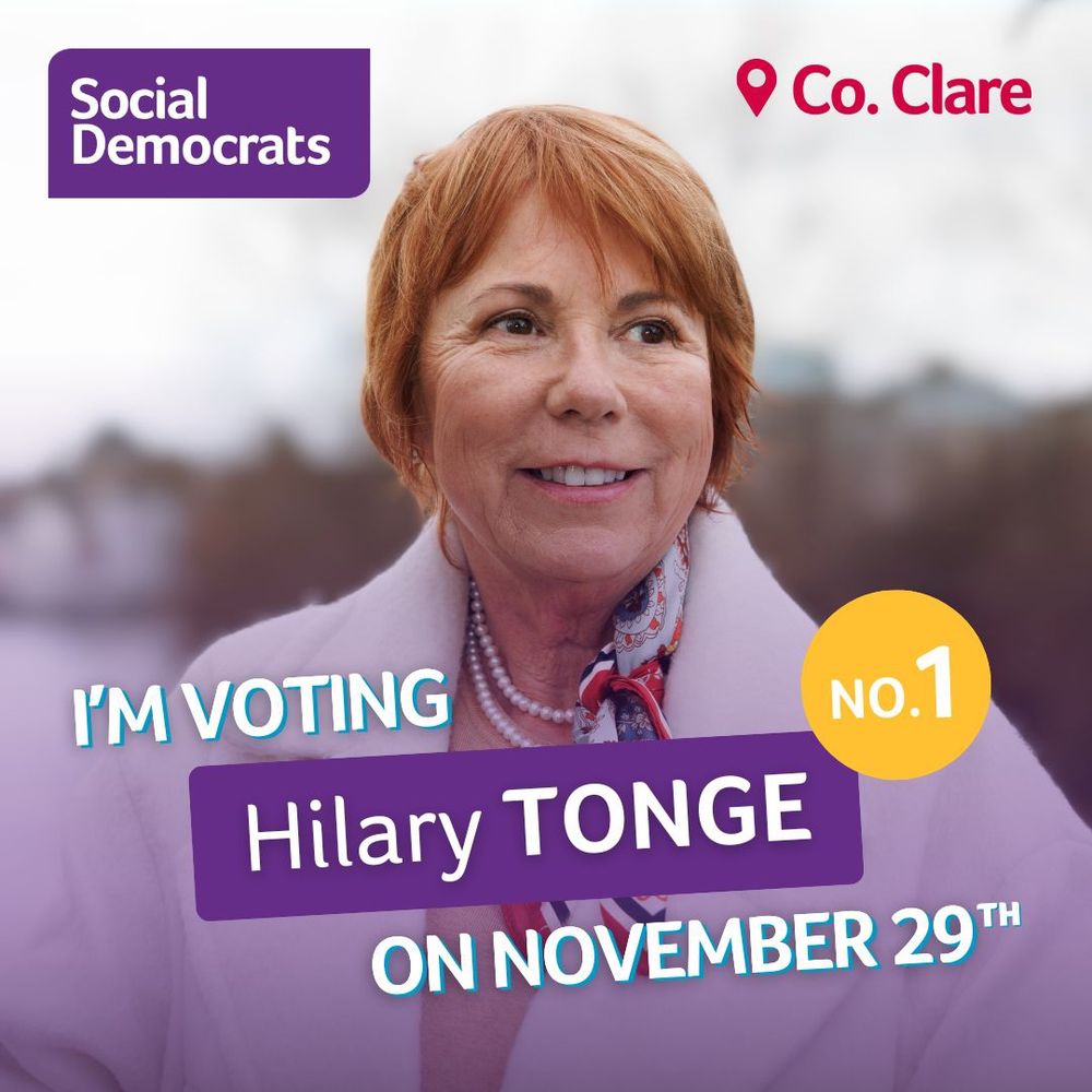 I'm voting for Hilary Tonge on November 29th in the Irish general election 