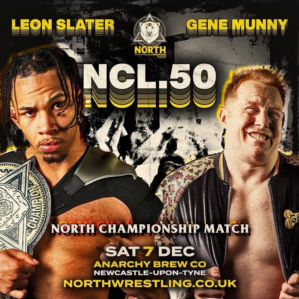 A match graphic for Gene Munny v Leon Slater for the North Championship