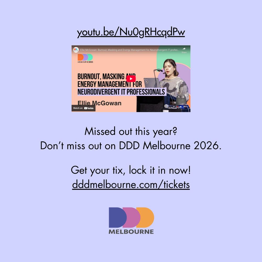 Missed out this year?
Don’t miss out on DDD Melbourne 2026.

Get your tix, lock it in now!
dddmelbourne.com/tickets