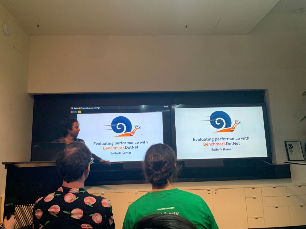 Sathvik Kumar presenting Evaluating performance with BenchmarkDotNet 