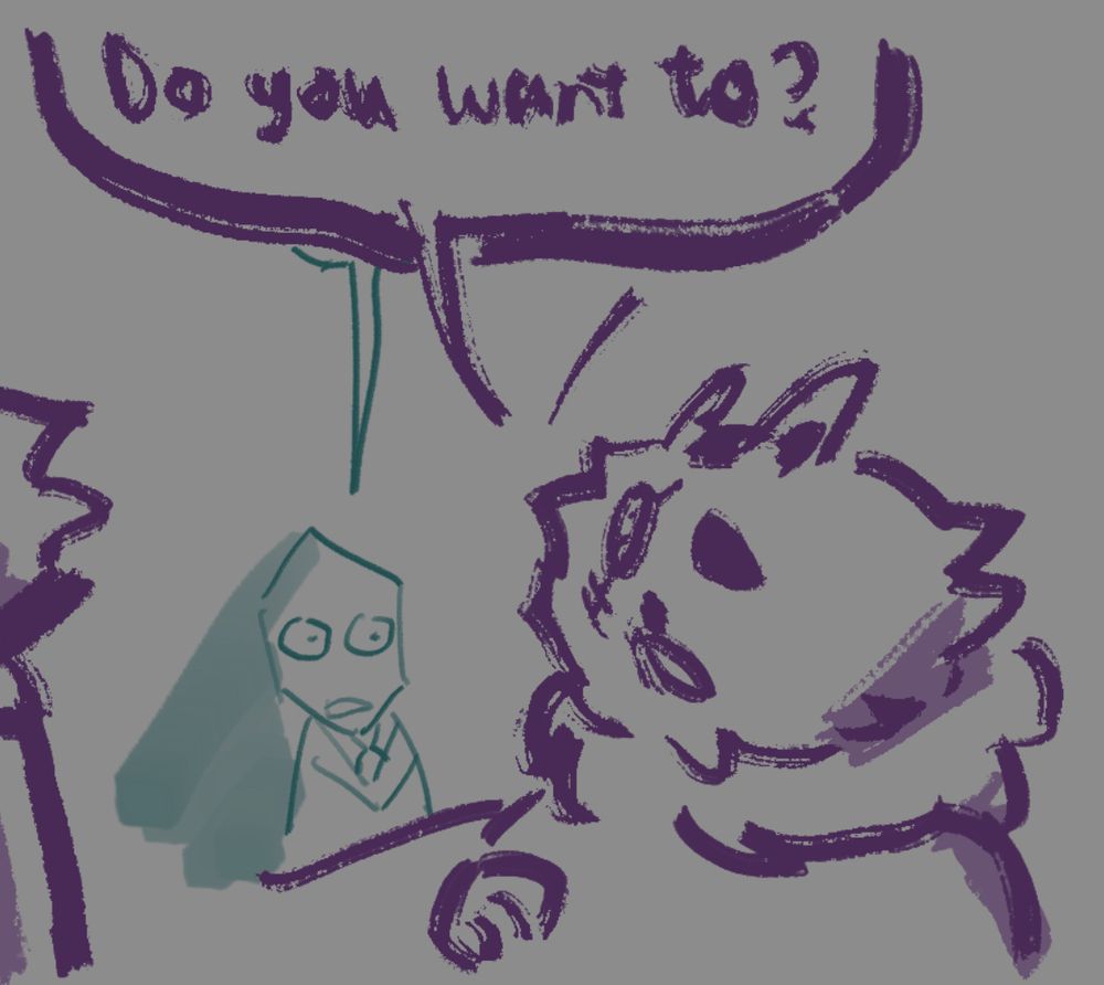 Battat wears a dumbstruck expression on his face, about to say something— which is spoken over by Seam asking “Do you want to?”