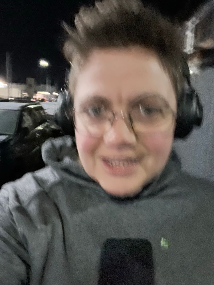 Very blurry selfie of me