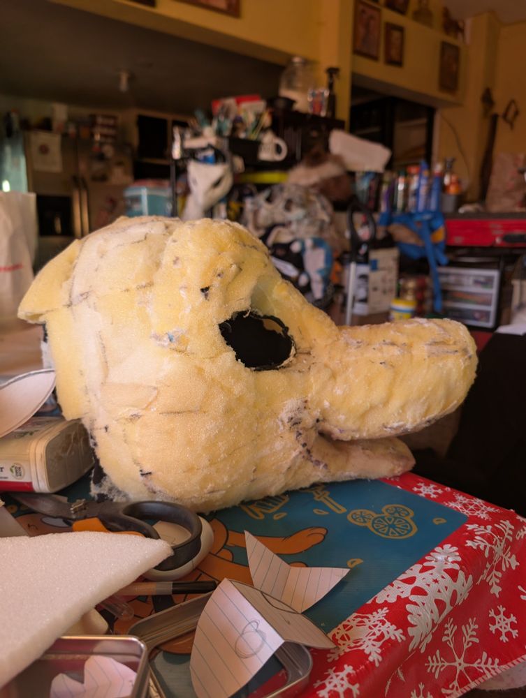 side view of the base after fur was removed 