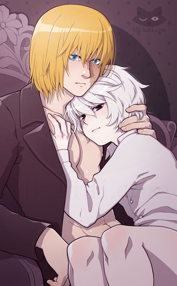 AU!Mello's original world setting: Canon Divergence. L defeated Kira by writing his own name in the DN, sent word back to England that he wanted Mello & Near to succeed him as a pair, but Mello was still too psychosexually hostile towards Near to accept that. He split L's inheritance & took up his Erald Coil alias, so that he could defeat L-Near by becoming the World's Greatest Detective. Years of working as a detective had calmed & seasoned him into a shrewd, pragmatic person.

AU!Near's original setting: He came from a world where L & the succession system had never existed, & as such, he was just a brilliant orphan whose potential was squandered in the foster care system.

After being brought to Nihil [panfandom RP setting] & meeting/hearing about the alternate realities that his peers came from, AU!Near quickly became fascinated with the fact that every other version of Near or Mello was so brilliant & driven, whereas his world seemed to have given them no purpose. He also quickly became infatuated with my Erald-Mello in what would eventually become a kind of yandere way, where he wanted to be HIS Near & to earn his respect & hatred as a rival.

Key to their dynamic is that Mello is still a hornet's nest of conflicting emotions about having been circuitously seduced by a teenager who is a doppelganger of his lifelong nemesis, but he's also been through hell with [& very much BECAUSE of] this Near & ultimately chosen to accept his twisted, relentless love as something that he actually desires- something first thrust upon him, that he now wants to hoard for himself. Meanwhile, Near is taking the biggest victory lap of his life & is comfortably smug about it, because after developing a quiet but intense complex about being the least impressive Near, practically unworthy of sharing their name or face, to his mind he has now become the BEST Near, because he is now the chosen rival & PARTNER of a Mello who is, again to his mind, the best & most impressive Mello.