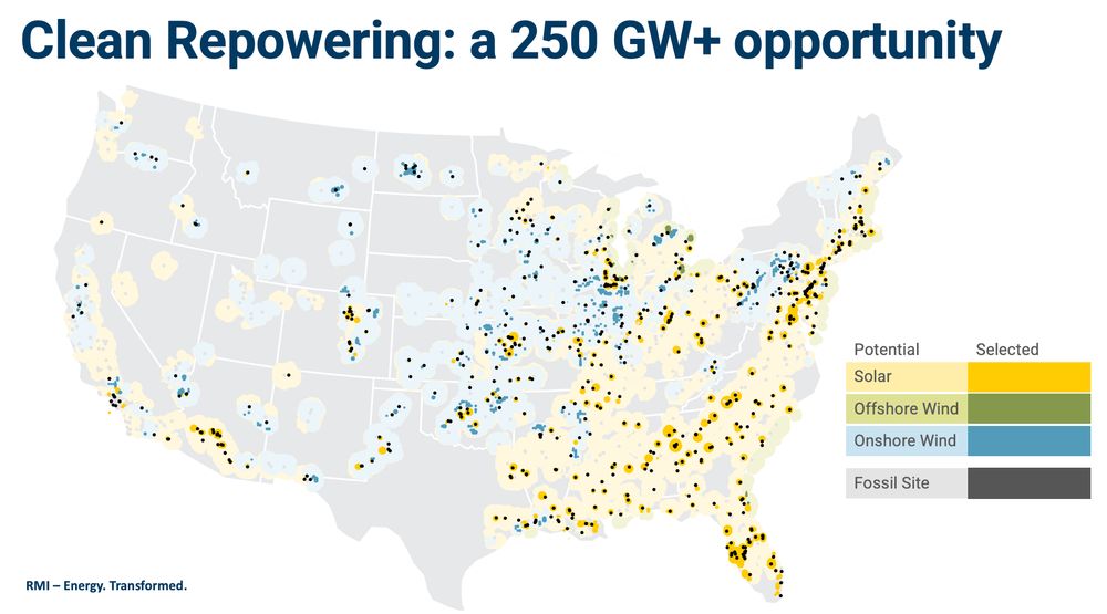 A map of Clean Repowering potential in the US.