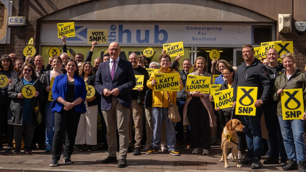 Katy Loudon and John Swinney with SNP activists