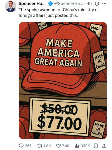 China throws shade on the USA.