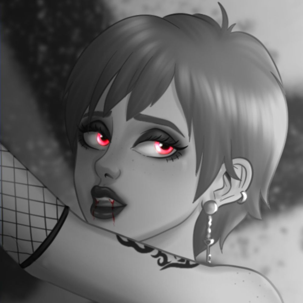 Goth Rebecca Chambers as a vampire