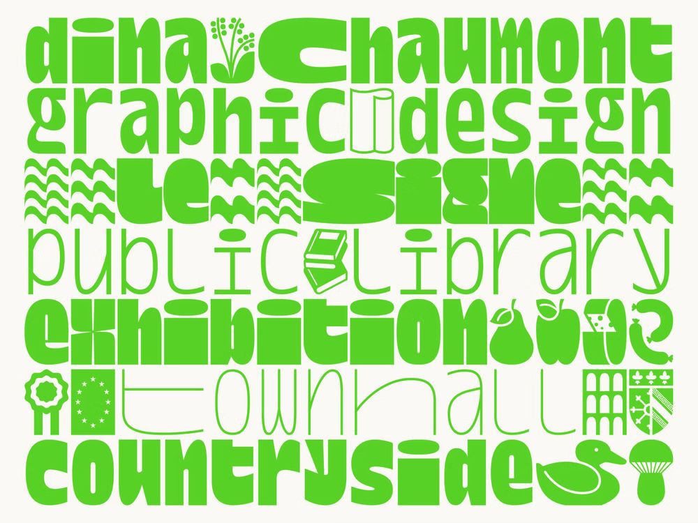 Dina Chaumont Display and its pictograms are designed in both landscape and portrait versions.