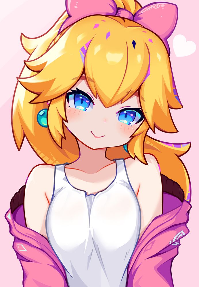 Princess Peach in her Touring costume from Mario Kart World slipping her jacket off because it's July and far too hot for something like that.