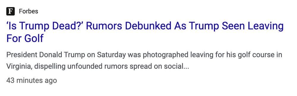 when Forbes mag has to make a big deal of Trump not being dead