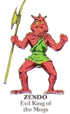 ZENDO Evil King of the Mogs, a red gentleman in a green toga holding something approximating an axe.