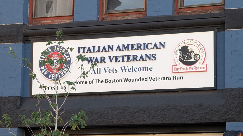 A photo of the Italian American War Veterans building in Bostob 