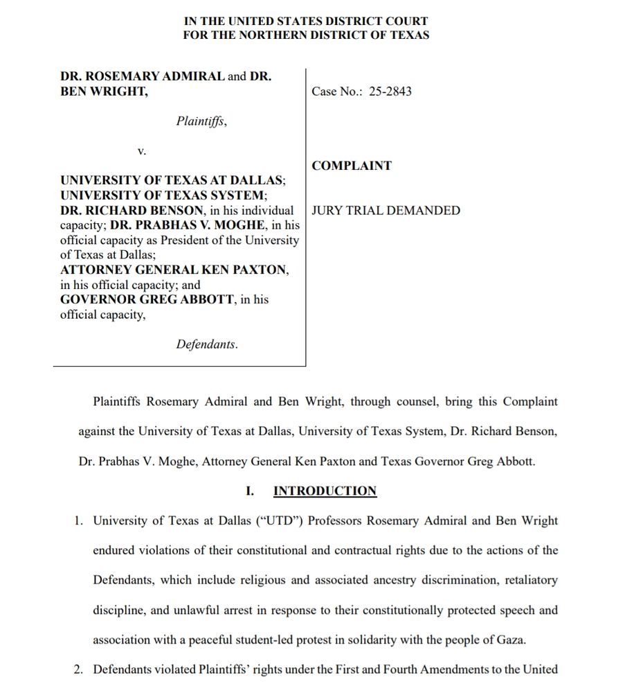 A screenshot of the first page of the lawsuit 
