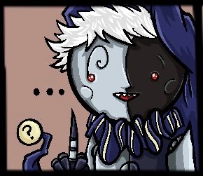 Close-up expression of the animatronic Kill Code with a derpy confused expression on his face. 