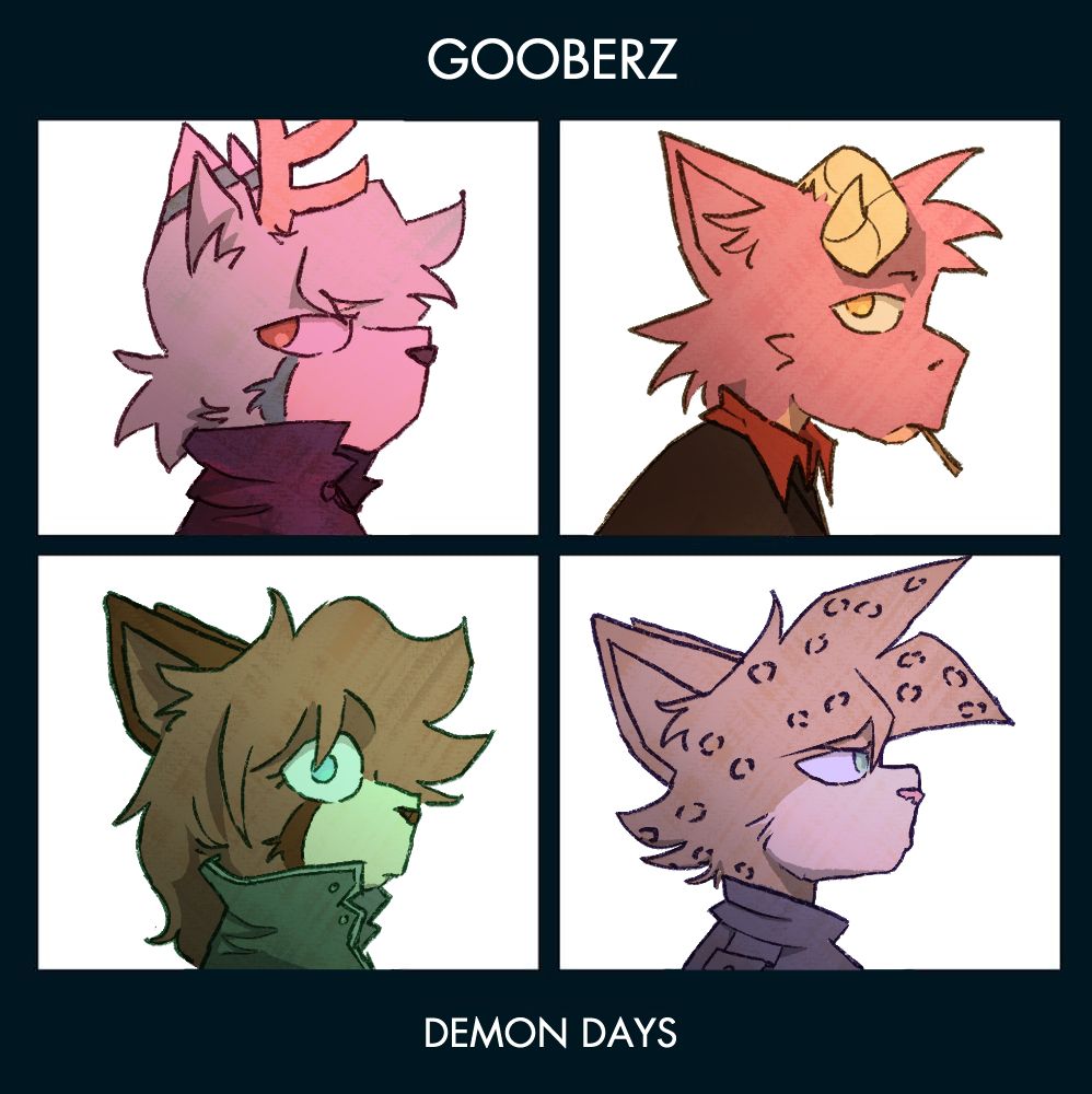 Original album cover done by Jamie Hewlett, this is a recreation of the Demon Days album by Gorillaz using my own original characters!