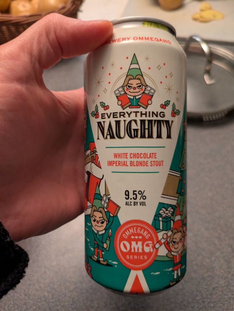 A can of Everything Naughty from Ommegang brewery