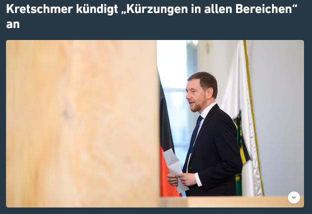 Kretschmer kündigt „Kürzungen in allen Bereichen“ an