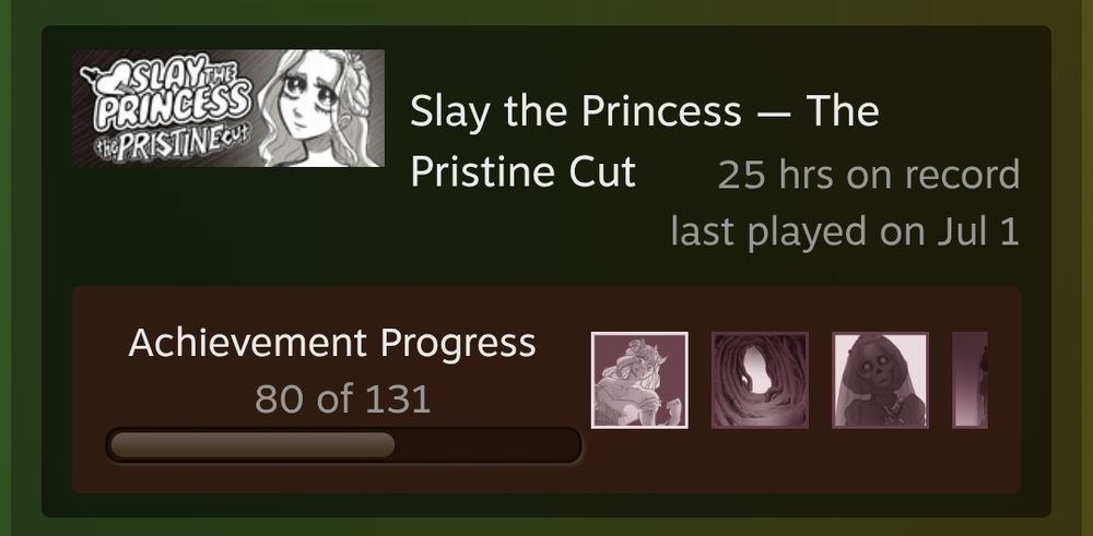 Slay the Princess Achievement Progress, 80 of 131