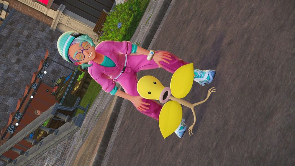 a screenshot of Pokemon Legends Z-A featuring my character Phobos and his shiny Bellsprout