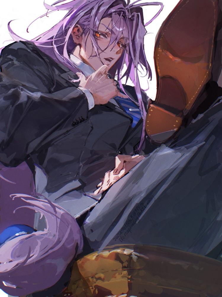 刀剣乱舞より千子村正の二次創作イラスト（スーツ姿）