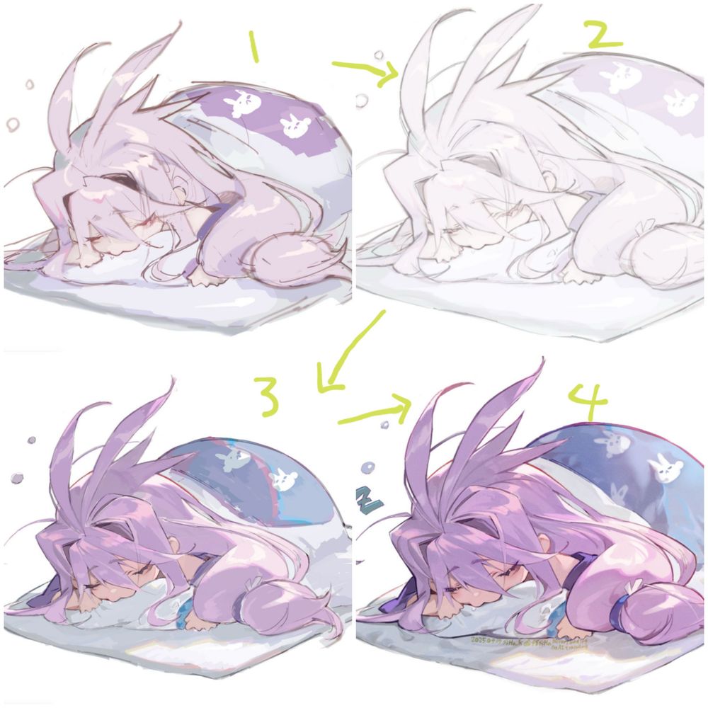 刀剣乱舞より千子村正の二次創作イラスト（制作工程）