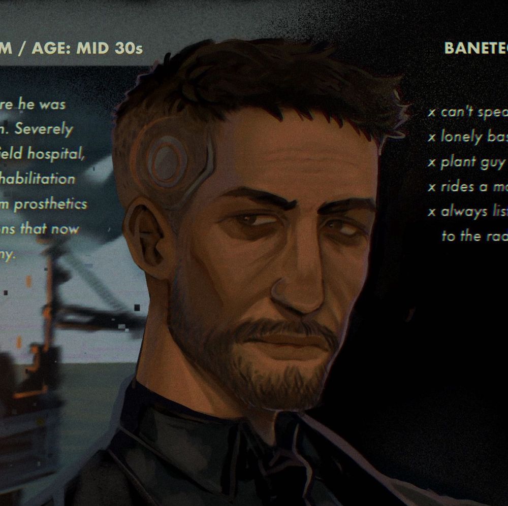 Close-up of Lane’s face 