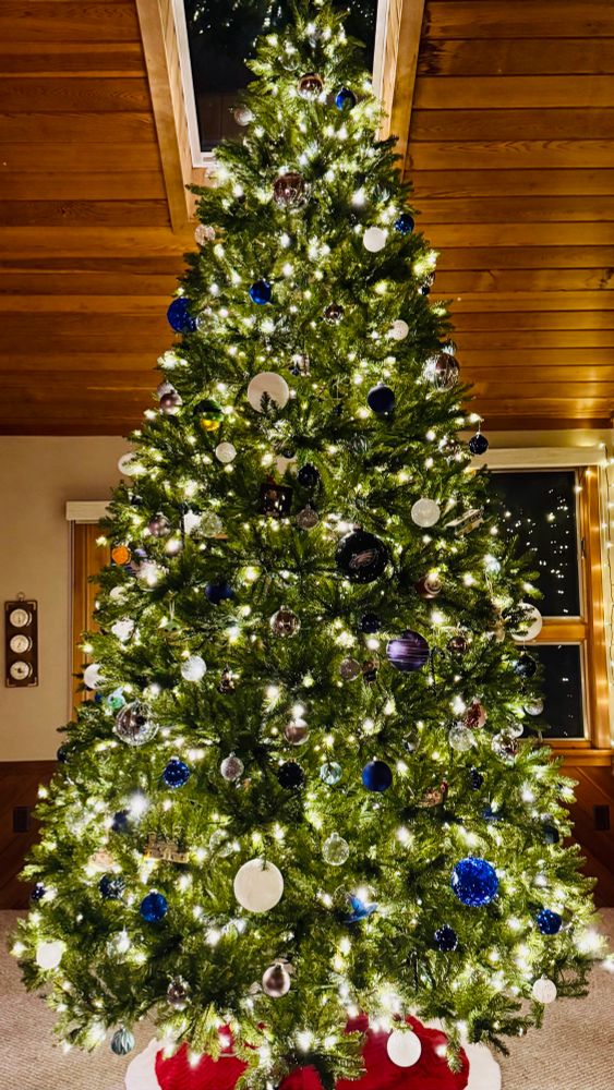 Our Christmas tree: 14 feet of gleaming, glittering delight. 