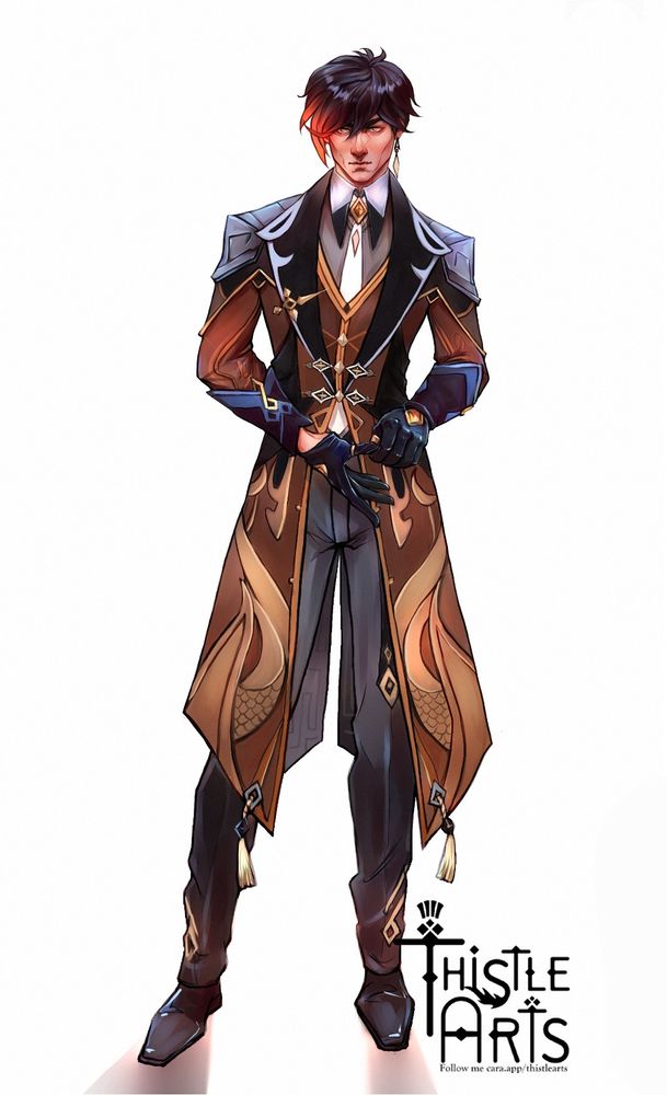 Fan art of Zhongli from Genshin Impact