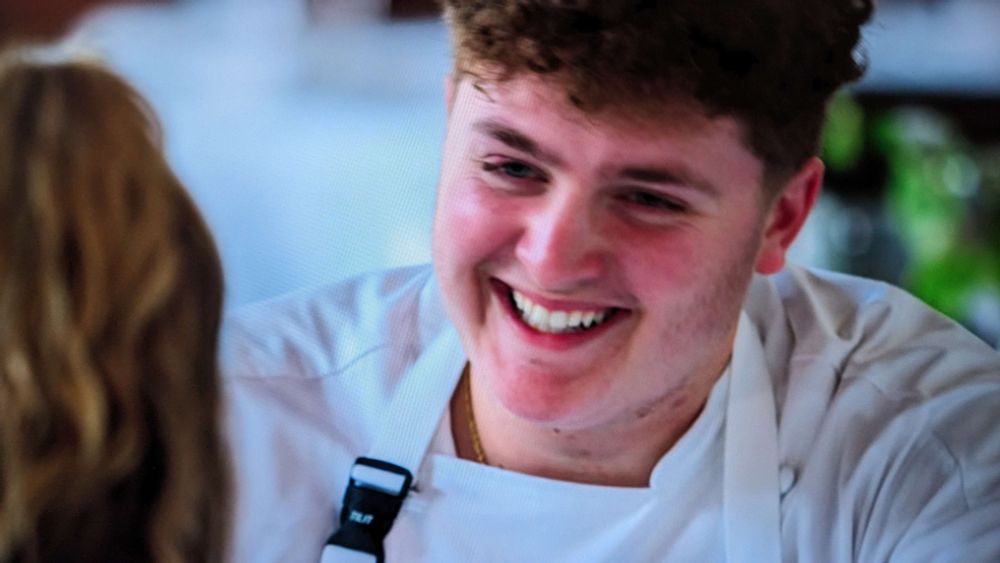 Sidney Rubenstein laughing on Next Gen Chef.