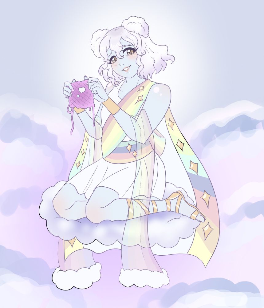 Digital art of an air genasi 