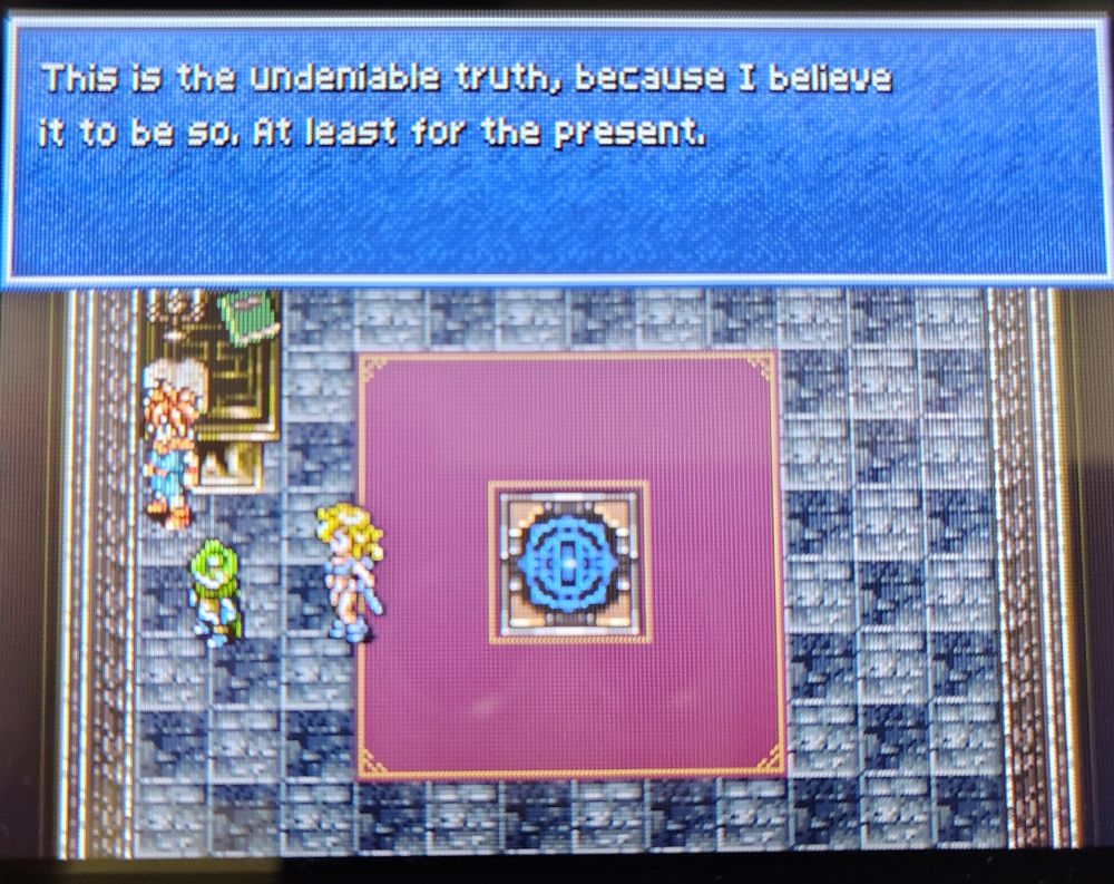 Text Box reads: "Thus is the undeniable truth because I believe it to be so. At least for the present."