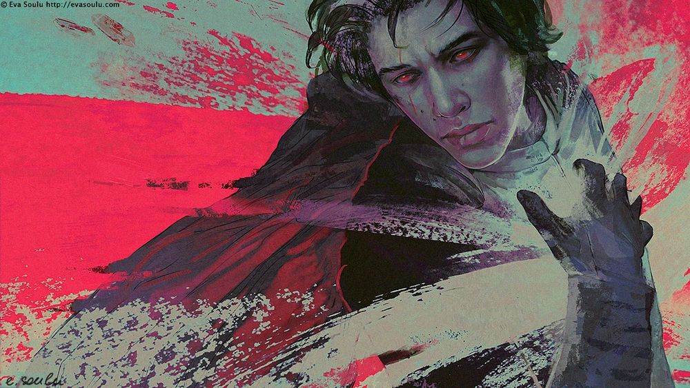 A portrait of Kylo Ren from Star Wars.
