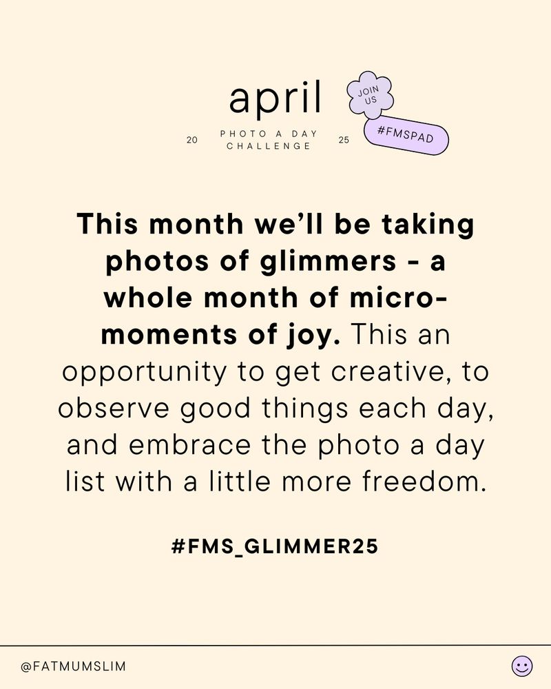 An inspirational quote on a beige background describing the positive concept of "glimmers."