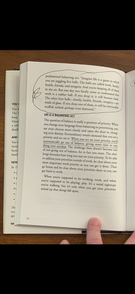 Selected text in “The One Thing” book that describes what it truly important in life. 