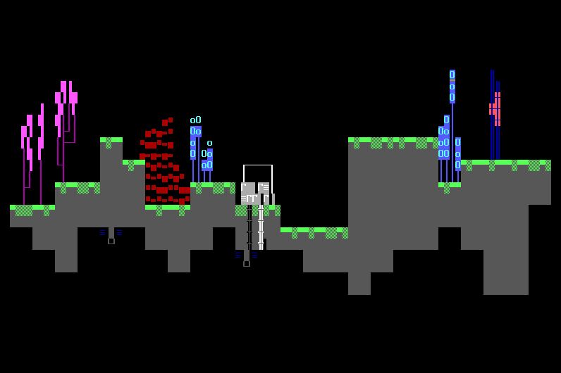 2D platform style ANSI art for a telnet bbs door game. 