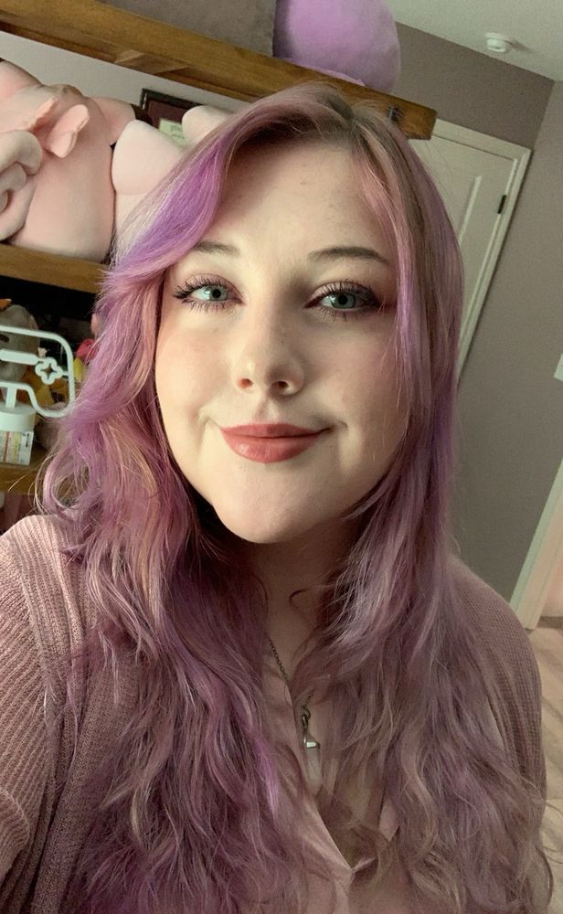 Me, with messy purple hair