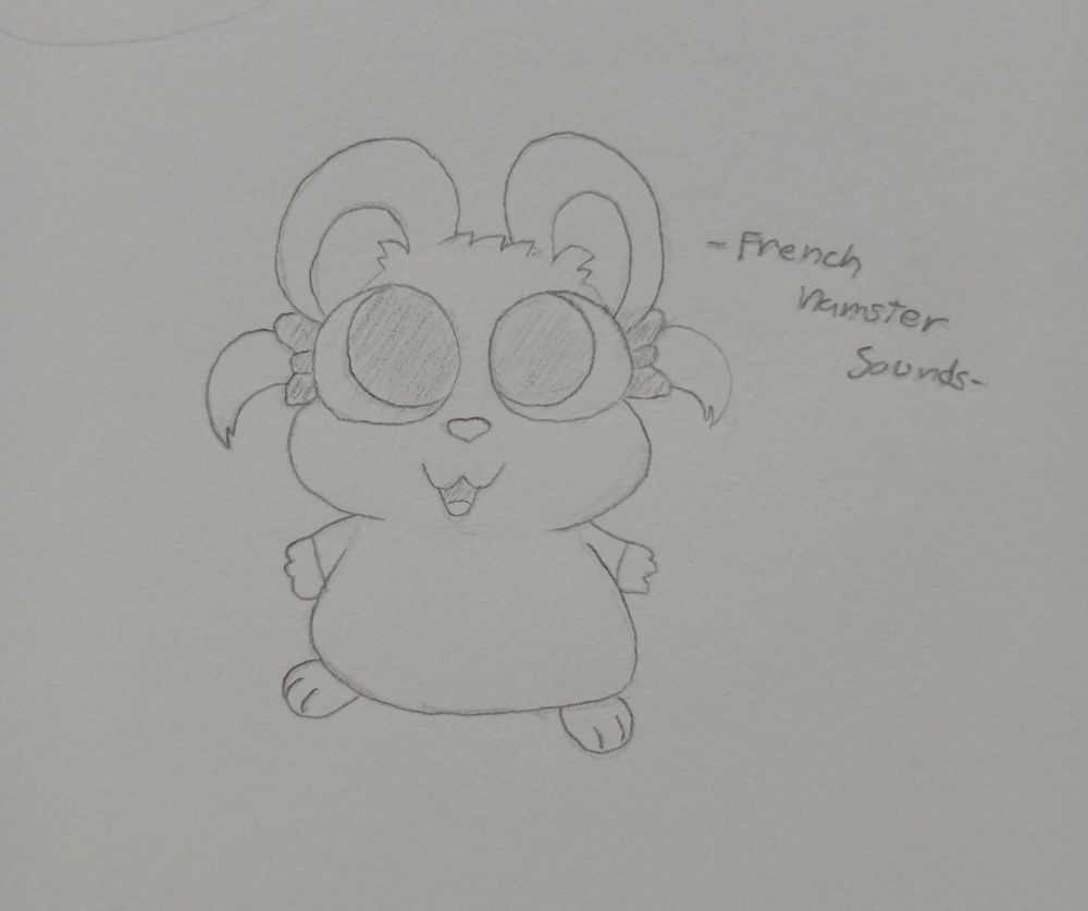 Pencil drawing of Bijou from Hamtaro.